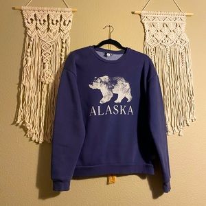 Top Shop Purple Graphic Crew Neck Sweatshirt